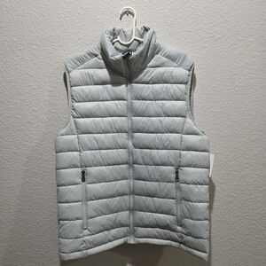 Van Huesen Mens Puffer Vest Silver Sz Medium New